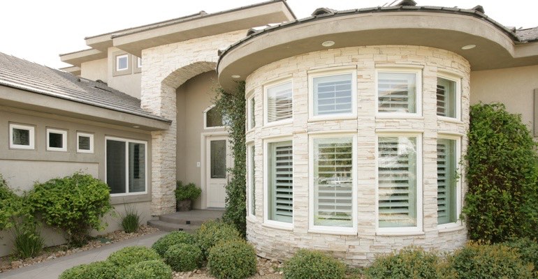 Exterior view of shutters San Diego home